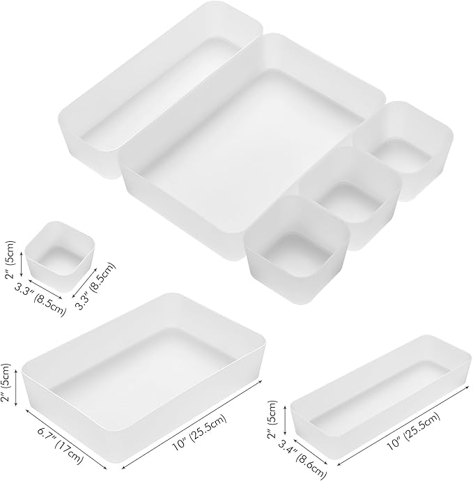 Poeland 5 Pcs Drawer Organizer Tray Storage Box - Image 6