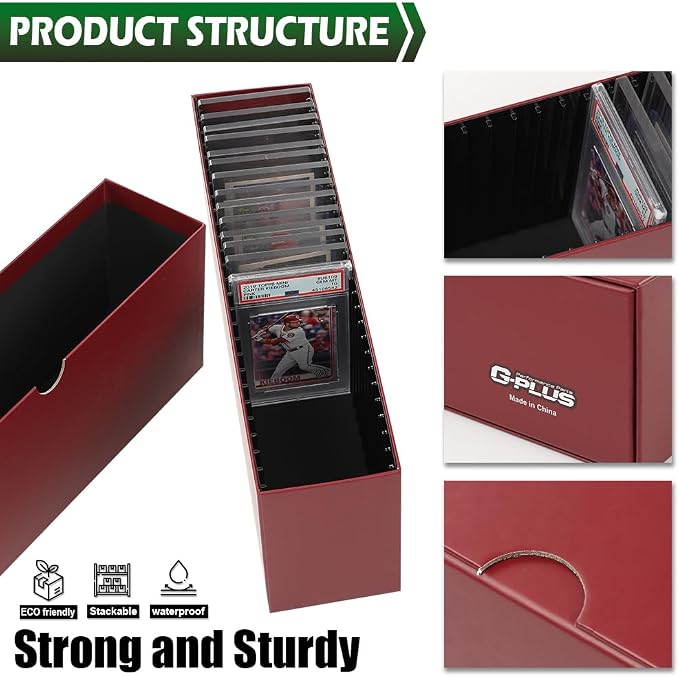 GRAND ORANGE Slotted Graded Card Boxes Slat Storage Boxes Red Hold 26 PSA - Image 6