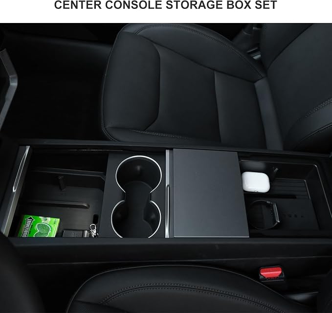 Center Console Organizer Control Lower Bottom Storage Box 4PC Compatible - Image 2