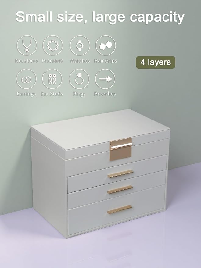 BOOVO Jewelry Boxes for Women, 5 Layer Jewelry Organizer - Image 5