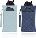 Double Eyeglass Case Soft Dual Glasses Case for Women Men Travel