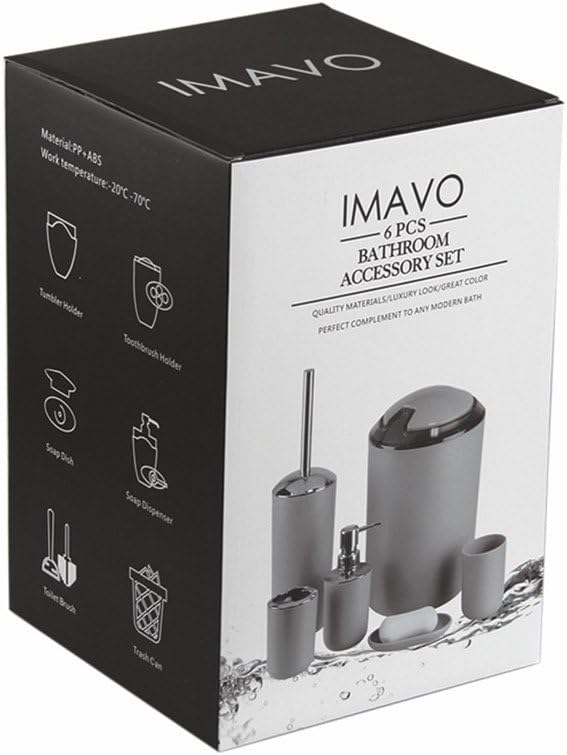 IMAVO Bathroom Accessories Set, Bathroom Set, 7 Pieces Bathroom Accessory Set - Image 8