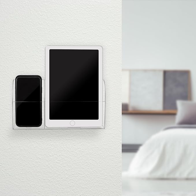 Yeeco Acrylic Remote Holder Wall Mount 2 Compartment, 10.6×1.6×5.6 Inches Wall - Image 9