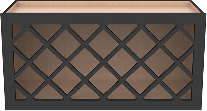 Solid Wood Mocha Wine Bottle Rack Wall Cabinet - Image 4