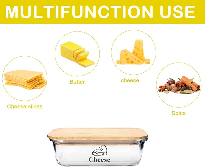 Cheese Container for Refrigerator, Glass cheese slice holder - Image 3
