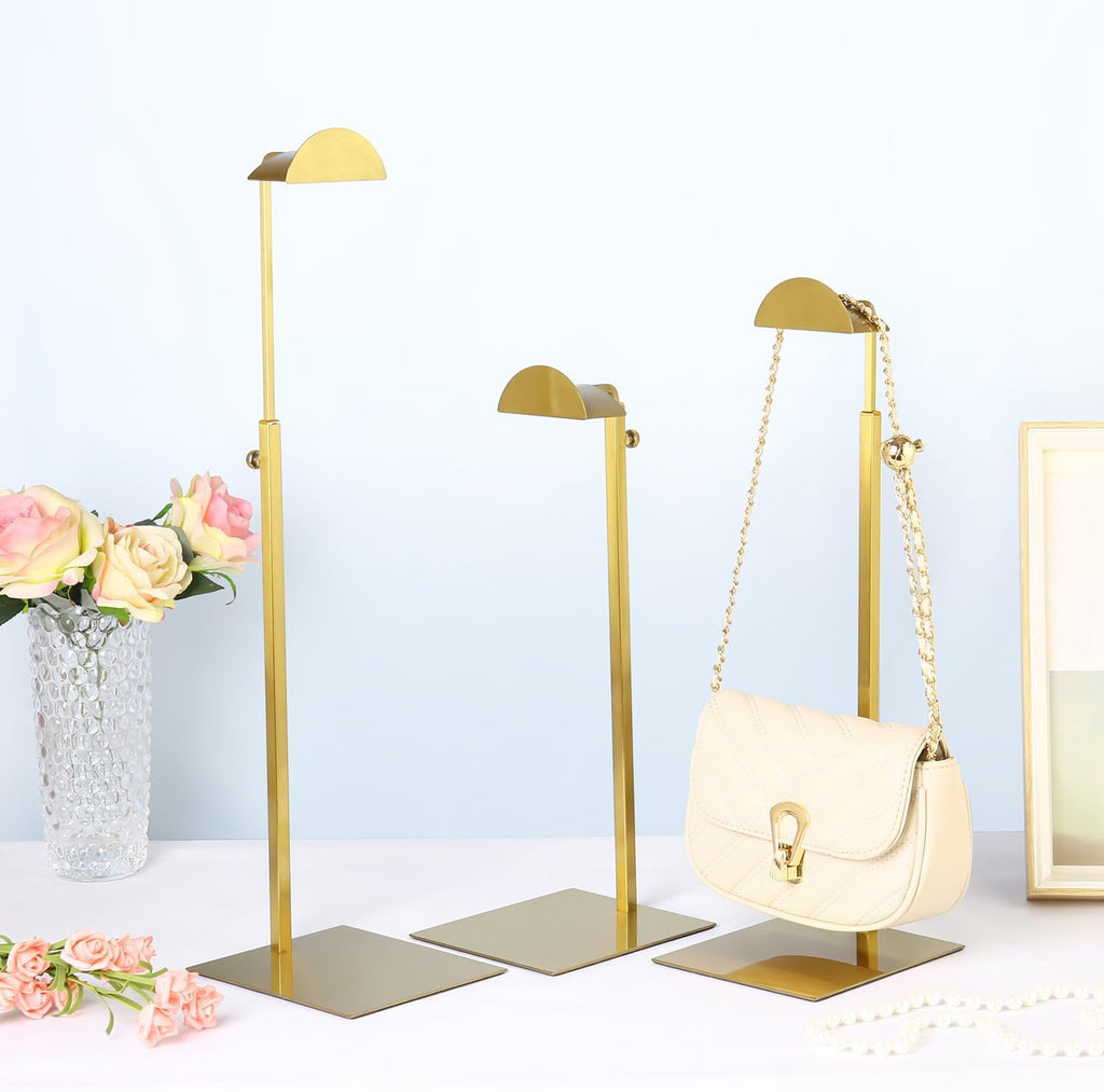 Purse Display Stands, 3 Pack Gold Purse Display Rack Stainless Steel