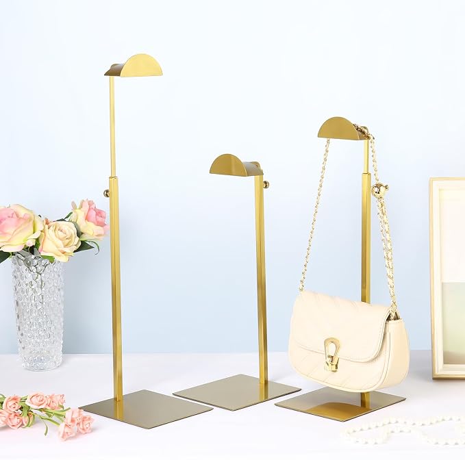 Purse Display Stands, 3 Pack Gold Purse Display Rack Stainless Steel Handbag - Image 5