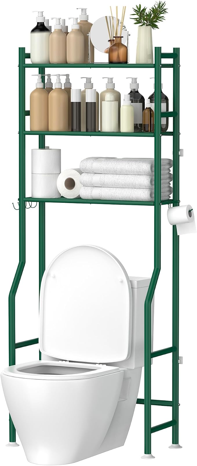 3-Tier Over The Toilet Storage, Space Saver Metal Bathroom Shelves, by QualityHomewareTimlessComfort