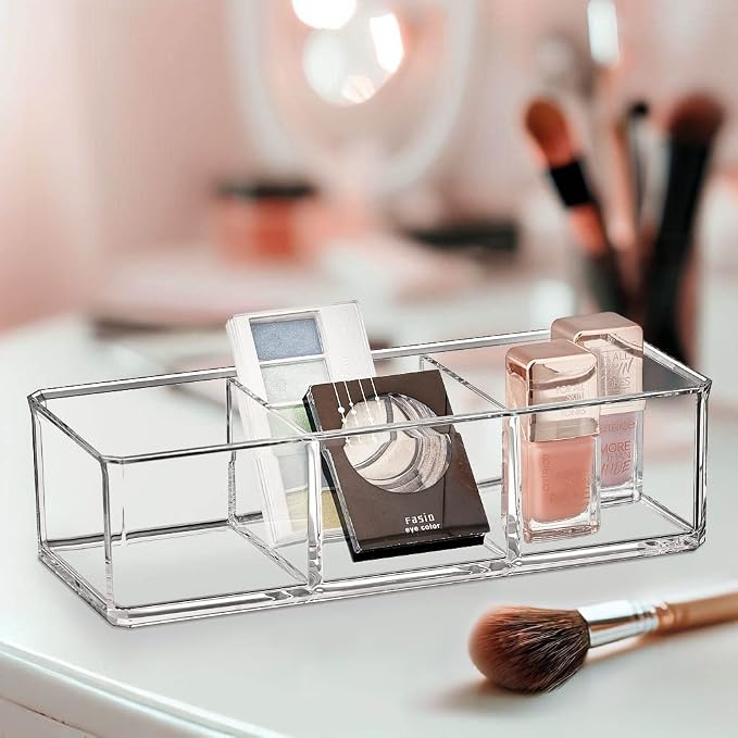 Amazing Abby - Glamour - 2-Pack Acrylic 3-Compartment Makeup Organizer - Image 2