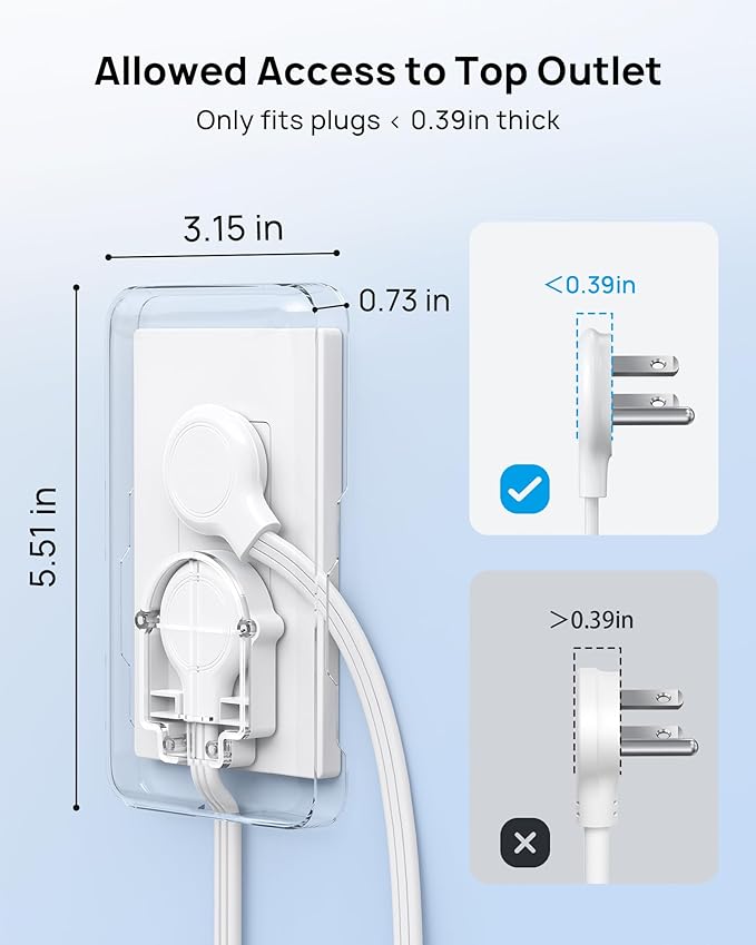 TROND Flat Plug Power Strip - 10ft Extension Cord with Multiple Outlets and 4 - Image 4