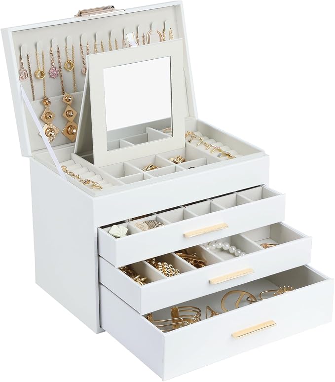 BOOVO Jewelry Boxes for Women, 5 Layer Jewelry Organizer by BOOVO