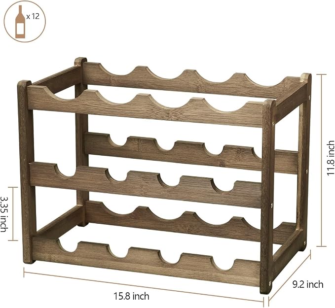 Bamboo Wine Rack, Sturdy and Durable Wine Storage Cabinet Shelf, Wine Racks - Image 7