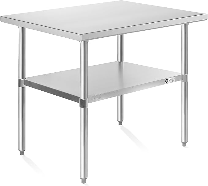 KUTLER Stainless Steel Table 24 x 36 Inches, NSF Heavy Duty Commercial Kitchen by Kutler