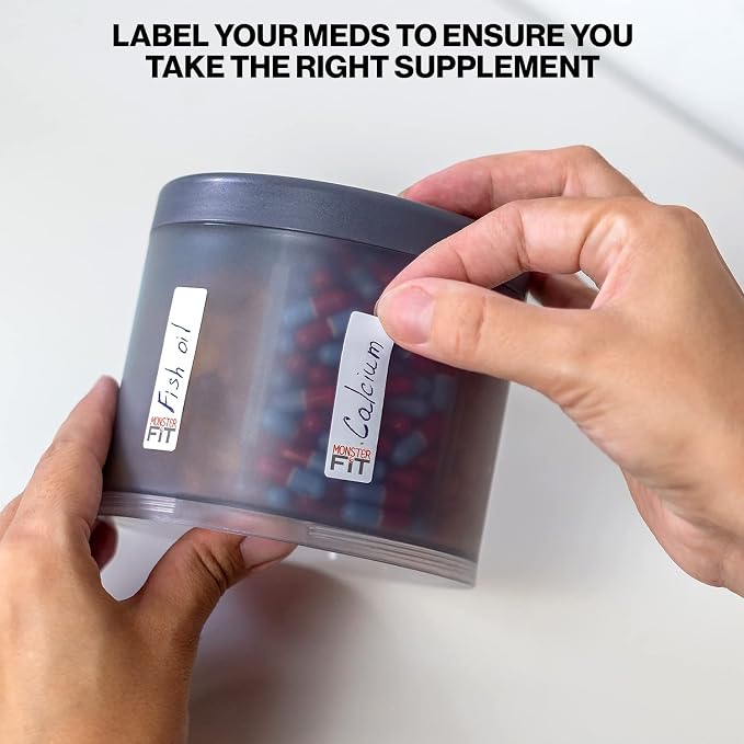 Monster Supplement Pill Dispenser, Medication, Portable Detachable Travel Med - Image 3