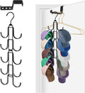 Hat Organizer for Closet: Collapsible Caps Rack with 10 Large Hooks