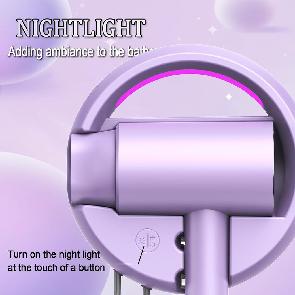 110V Hotel Wall Mounted Hair Dryer for Bathroom(with Night Light)