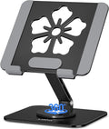 Tablet Stand for iPad, 360° Rotating Aluminum Foldable Holder – Adjustable Desk by Axbima