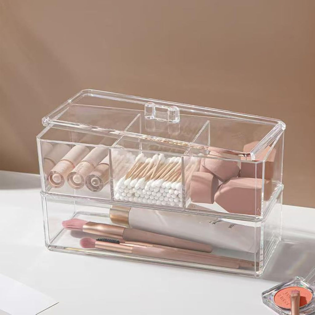 Hair Accessories Organizer for Girls - 2-Pack Clear Acrylic Stackable
