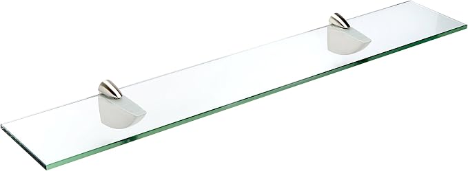 Spancraft Glass O-12x14-Brushed Steel Oriole Glass Shelf, Brushed Steel by Spancraft