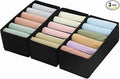 Qozary 3 Pack Sock Underwear Drawer Organizer Dividers, Non-Woven Fabric by Qozary