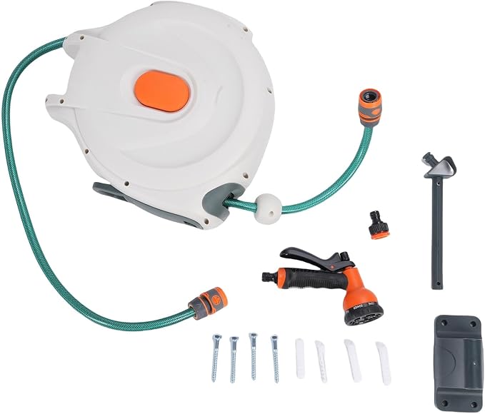 JTLB Retractable Garden Hose Reel 10m Wall Mount 180 Degree Swivel Bracket - Image 6