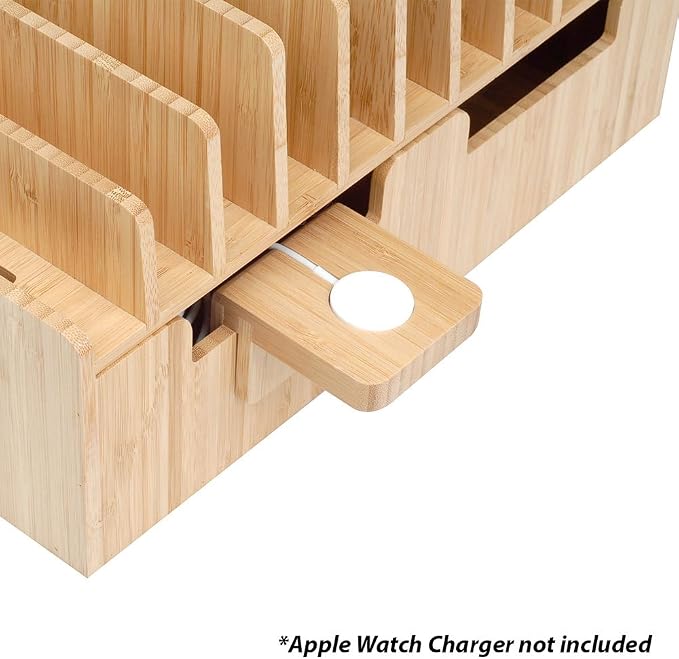MobileVision Bamboo 10-Port Charging Station & Compatible Adapter - Image 2
