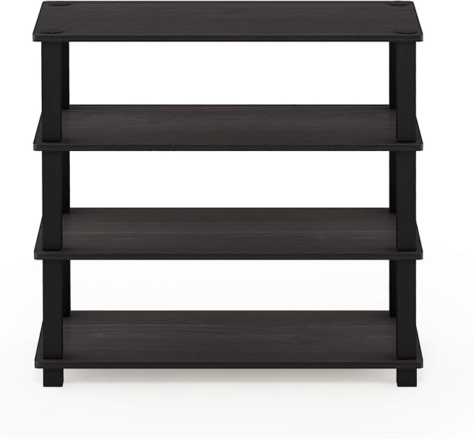 Furinno Turn-S-Tube 4-Tier Shoe Rack, Espresso/Black - Image 6