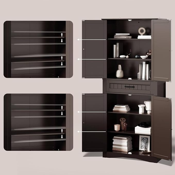 Gizoon 71'' Kitchen Pantry Storage Cabinet, Freestanding Pantry Organizers and - Image 6