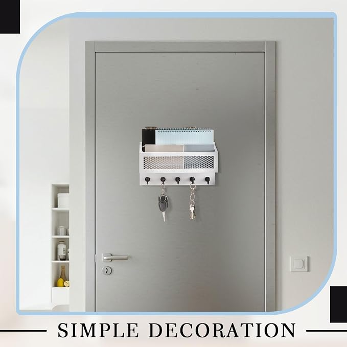 Magnetic Mail and Key Holder for Wall Fridge Wooden Mail Organizer - Image 6