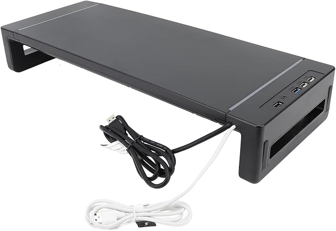 Monitor Stand Riser with 8 in 1 Docking Station Phone Holder Drawer 25KG - Image 8