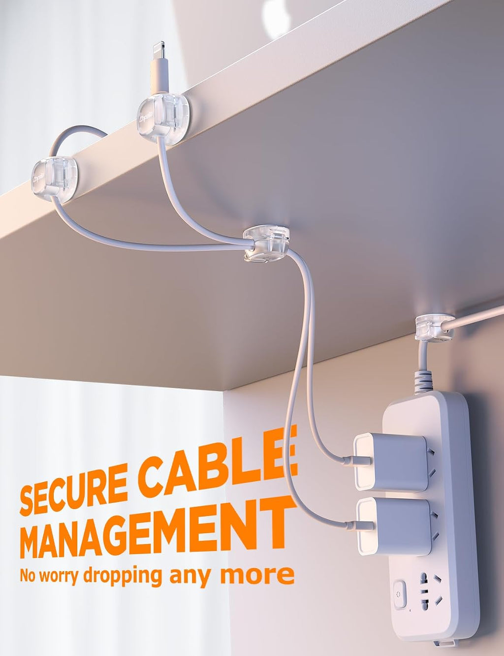 12Pack Cable Clips - Chfeila Latest Dual Spring Cord Organizer with