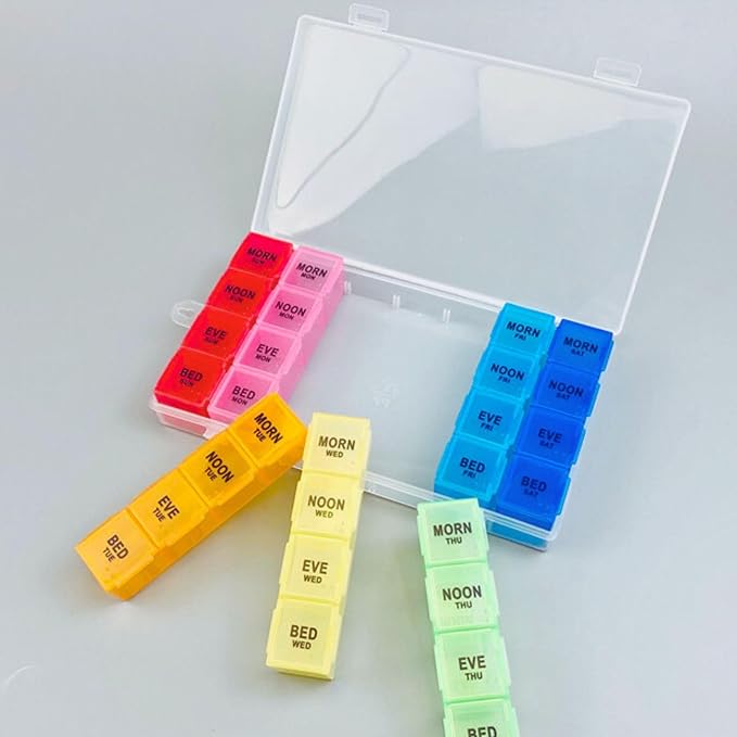 Pill Organizer 4 Times a Day, Premium Weekly Pill Case Medicine Organizer Box 7 - Image 2