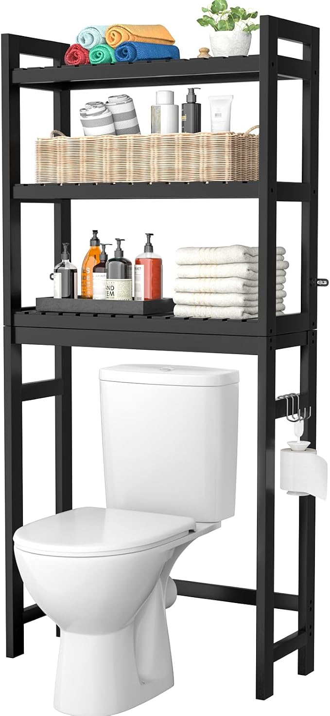 Homykic Bamboo Over The Toilet Storage Shelf, 3-Tier Above Toilet Storage by Homykic