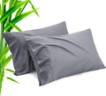 TELUS Dark Grey Pillow Cases Queen Size 2 Pack, Bamboo Rayon Cooling Pillowcases by TELUS