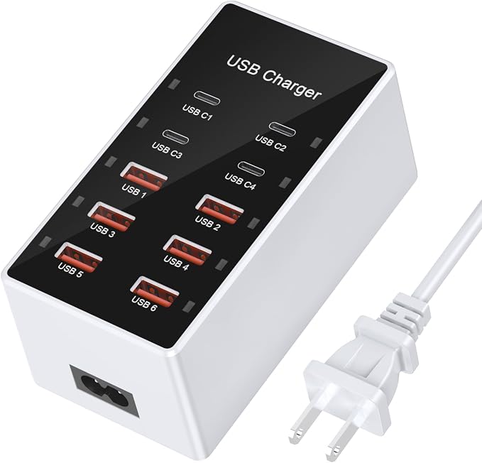 USB C Charging Station Cell Phone Wall Charger 10Ports USBC Fast Charging Power by Unknown
