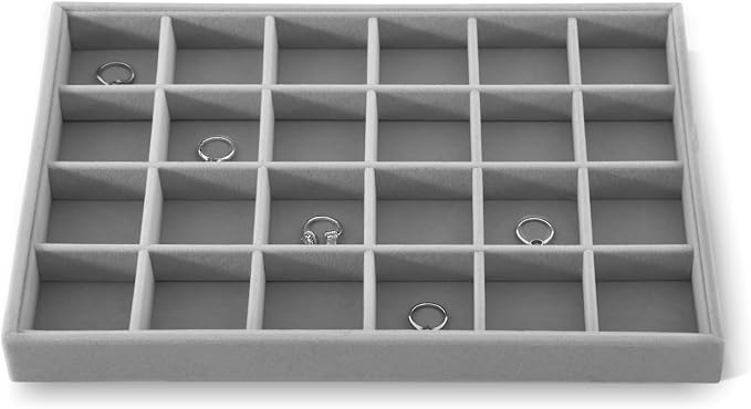 Stackable Jewelry Organizer Trays, Velvet Drawer Jewelry Organizer, Premium by Yinbeini