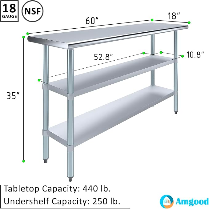 AmGood Stainless Steel Work Table - Image 3