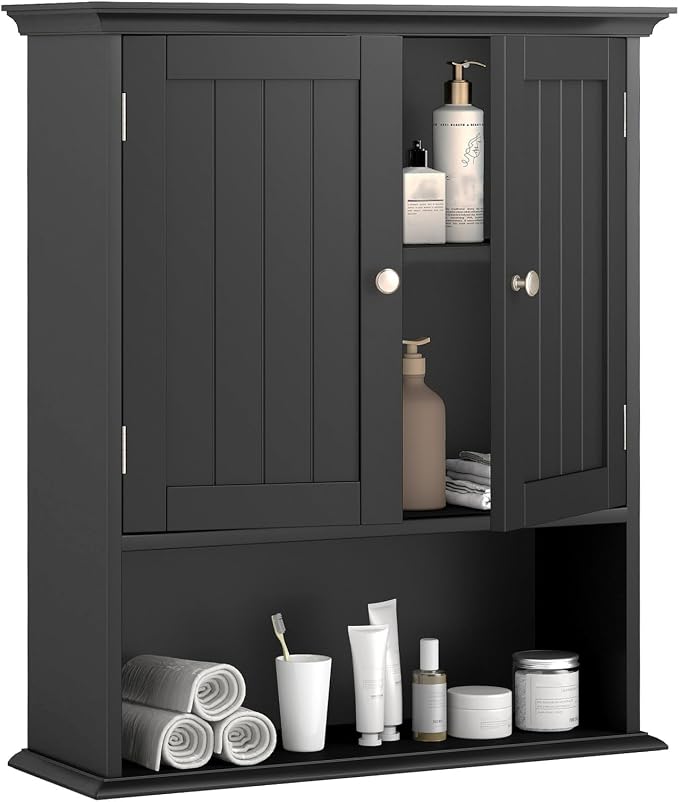 Tangkula Bathroom Wall Cabinet, Wooden Hanging Storage Cabinet by TANGKULA