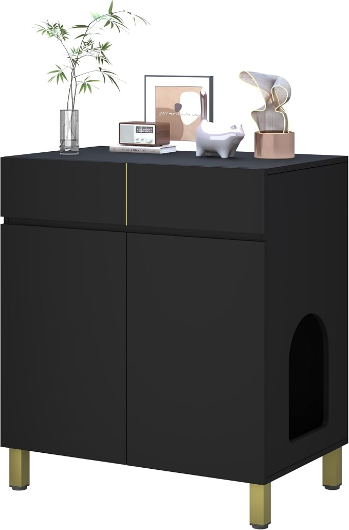 Large/Tall Litter Box Enclosure, Modern Wooden Litter Box Furniture by Amunrbrek