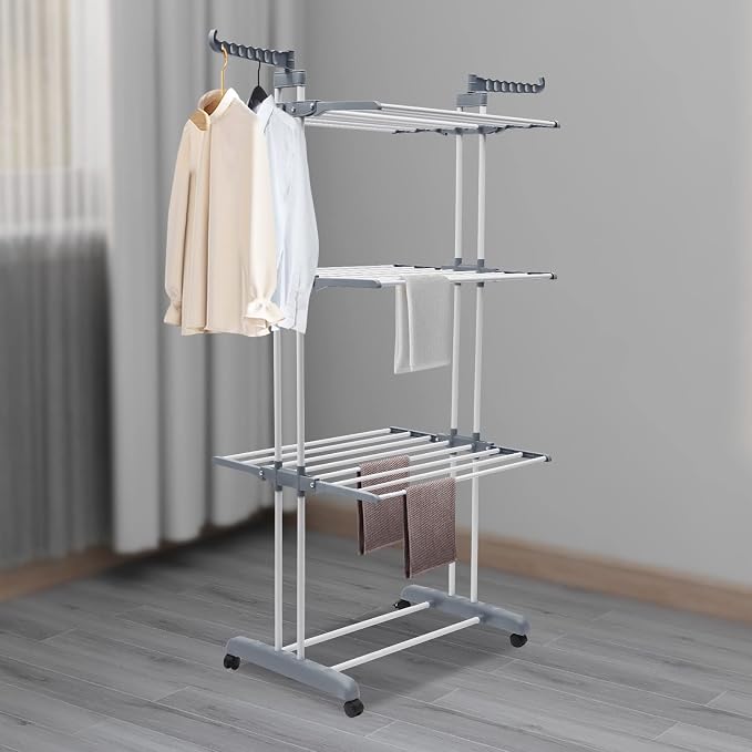 Drying Rack, 29.92*19.69*67.72inch 4 Tier Folding Clothes Drying Rack Rolling - Image 6