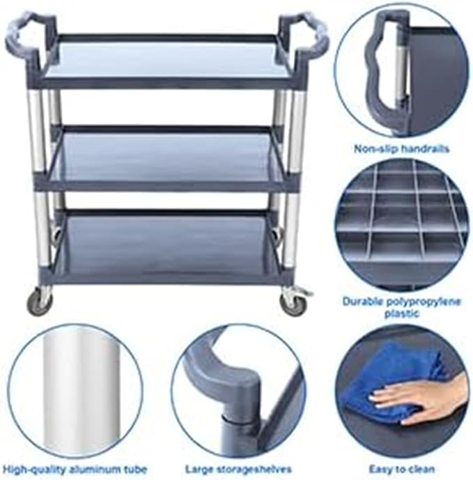 3-Tier Plastic Service Utility Cart - Image 4