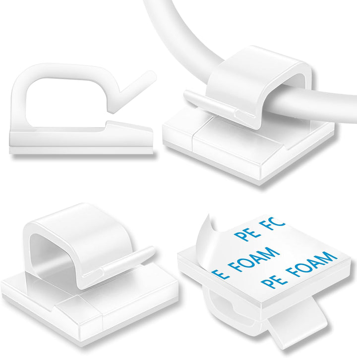 130 Pcs Cable Clips, Adhesive Cable Organizer Cord Holder Wire Clip