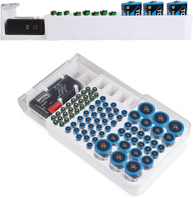 Battery Organizer, Battery Holder Box Holds, Large Capacity Battery Storage Box - Image 2