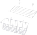 GBYAN Wire Wall Grid Basket Hanging Display Shelf White Metal Grid Panel by GBYAN