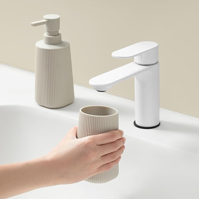 Bathroom Accessories 2 Piece Soap Dispenser and Toothbrush Holder Set Striped - Image 6