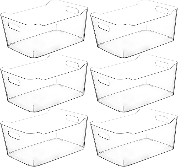 Clear Extra Large Plastic Storage Bins, Pantry Organizers and Storage by CONTROLKITCHEN