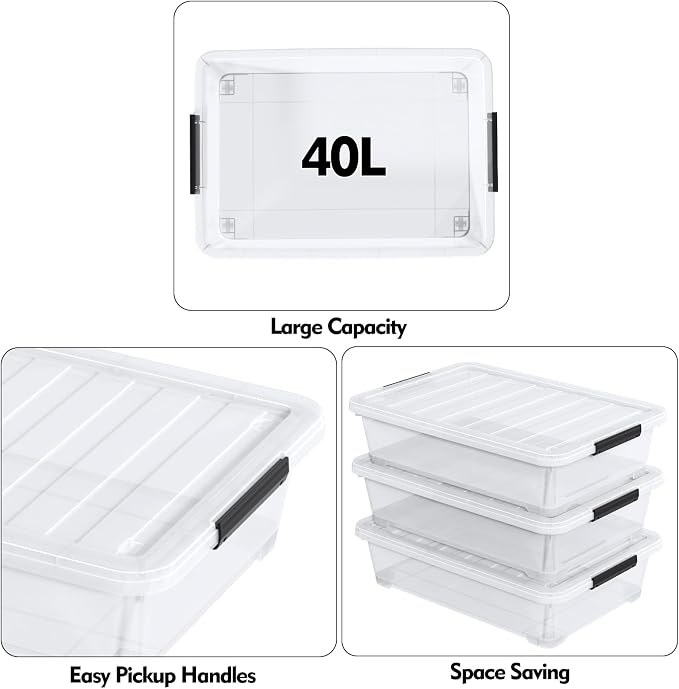 40 L Under Bed Plastic Storage Bins - Image 3