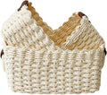 QINGTUHONE Woven Paper Rope Wicker Basket for Organizing