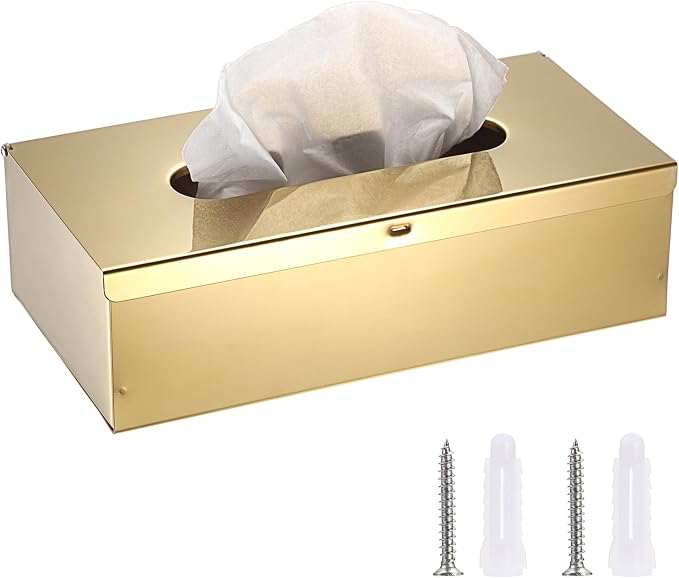 Sumnacon Tissue Box Cover Rectangle Stainless Steel Tissue Box Stylish Tissue by Sumnacon