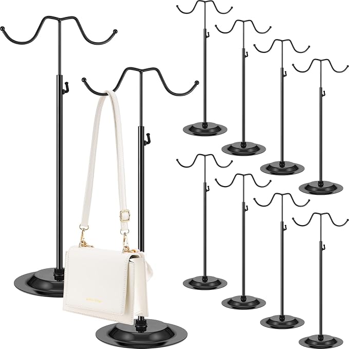 Weysat 10 Pcs Purse Holder Adjustable Handbag Display Stand Double Hook Metal by Weysat